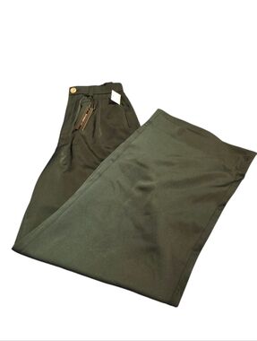 Dictionary NWT Glam Satin Wide-Leg Trousers In Emerald Green Size M